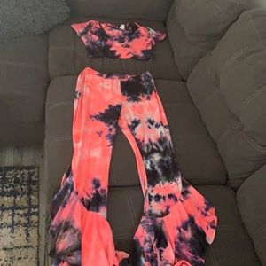 2 piece tye dye outfit (crop top)
